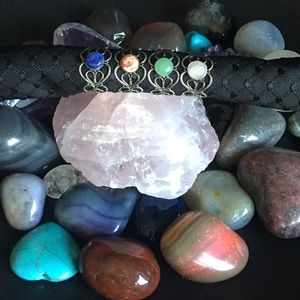 4/Antique Silver Plated Ring Natural Stone